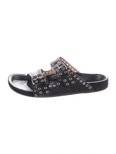Pre-owned Isabel Marant Leather Slides In Black
