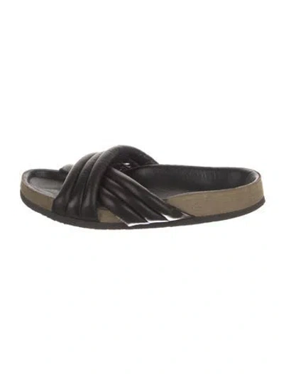 Pre-owned Isabel Marant Leather Slides In Black