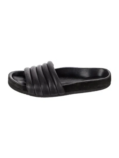 Pre-owned Isabel Marant Leather Slides In Black