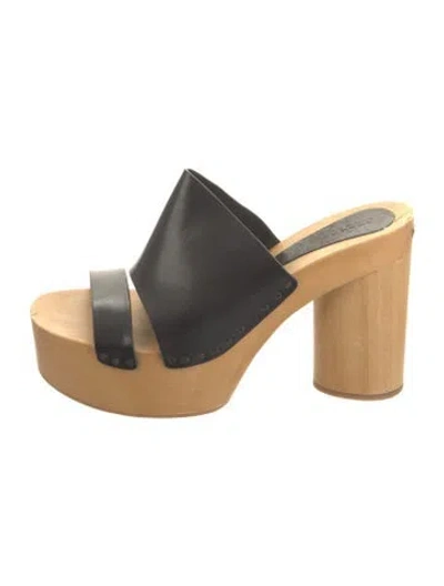 Pre-owned Isabel Marant Leather Slides In Black