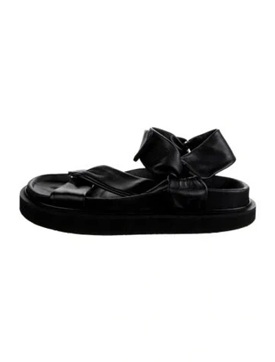 Pre-owned Isabel Marant Leather Slides In Black