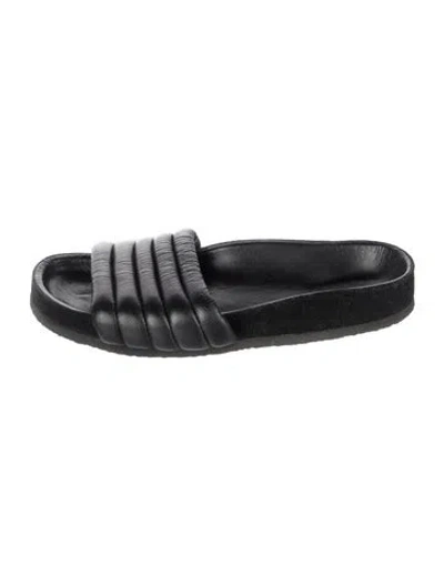 Pre-owned Isabel Marant Leather Slides In Black