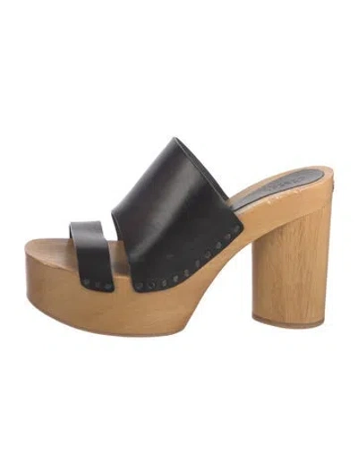 Pre-owned Isabel Marant Leather Slides In Black