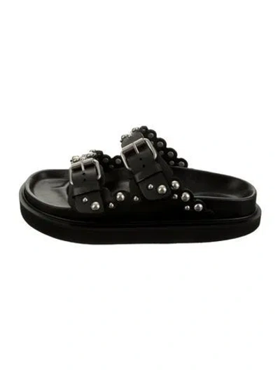 Pre-owned Isabel Marant Leather Slides In Black