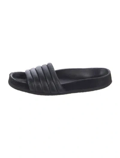Pre-owned Isabel Marant Leather Slides In Black