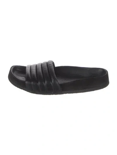 Pre-owned Isabel Marant Leather Slides In Black