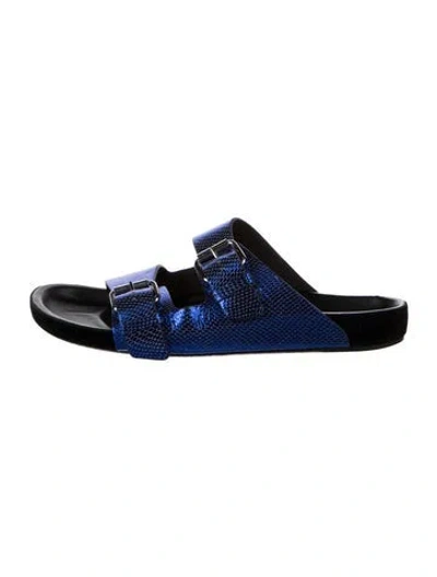 Pre-owned Isabel Marant Leather Slides In Blue