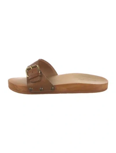 Pre-owned Isabel Marant Leather Slides In Brown