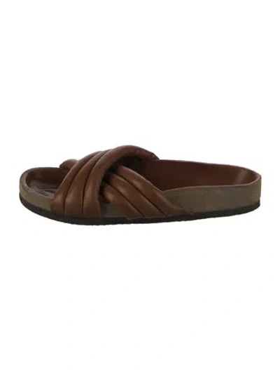 Pre-owned Isabel Marant Leather Slides In Brown
