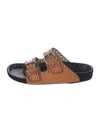 Pre-owned Isabel Marant Leather Slides In Brown