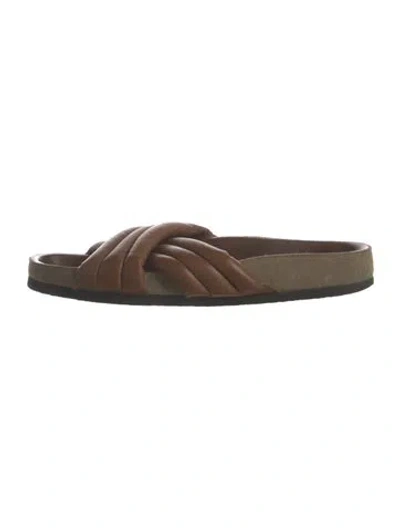 Pre-owned Isabel Marant Leather Slides In Brown