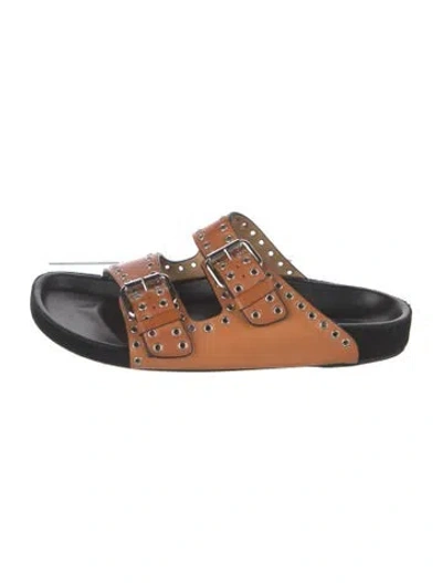 Pre-owned Isabel Marant Leather Slides In Brown