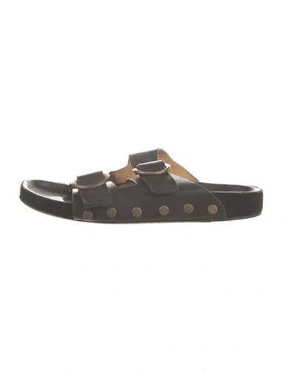 Pre-owned Isabel Marant Leather Slides In Gray