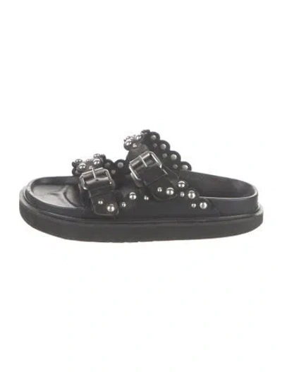 Pre-owned Isabel Marant Leather Slides In Grey