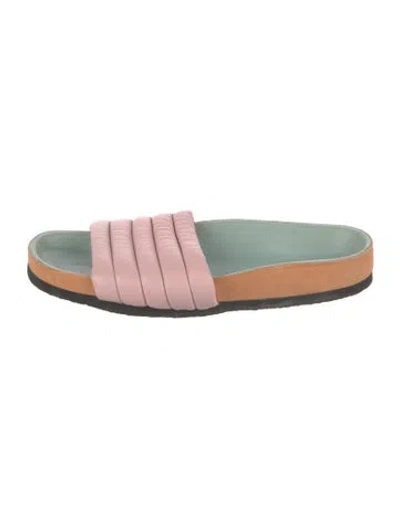 Pre-owned Isabel Marant Leather Slides In Pink