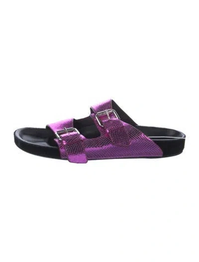 Pre-owned Isabel Marant Leather Slides In Purple