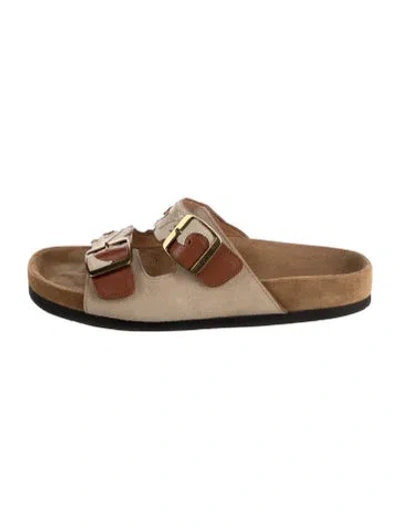 Pre-owned Isabel Marant Leather Slides In Purple