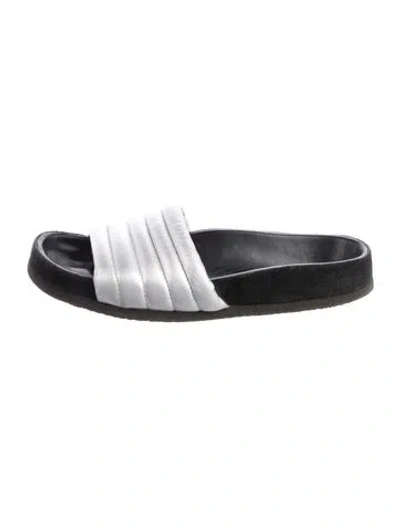 Pre-owned Isabel Marant Leather Slides In Silver