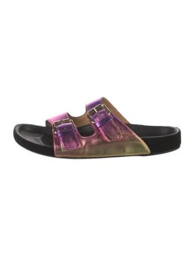 Pre-owned Isabel Marant Leather Slides In Silver