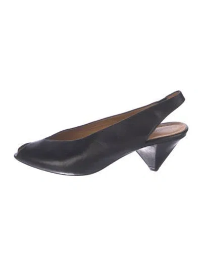 Pre-owned Isabel Marant Leather Slingback Pumps In Black