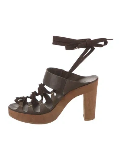 Pre-owned Isabel Marant Leather Slingback Sandals In Brown