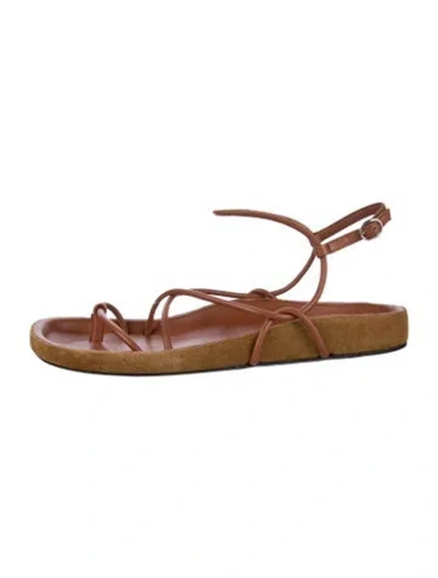 Pre-owned Isabel Marant Leather Slingback Sandals In Brown
