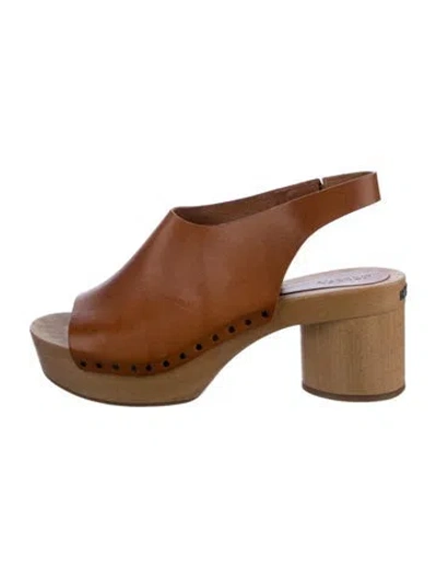 Pre-owned Isabel Marant Leather Slingback Sandals In Brown
