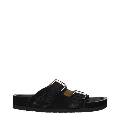 Isabel Marant Leather Slippers Men's Sandals In Black