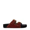 Isabel Marant Lennyo Suede Buckle Sandals In Brown