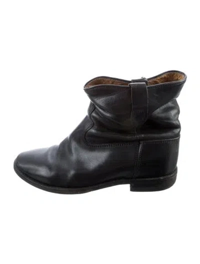 Pre-owned Isabel Marant Leather Slouch Boots In Black
