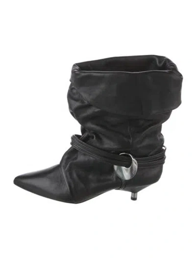 Pre-owned Isabel Marant Leather Slouch Boots W/ Tags In Black