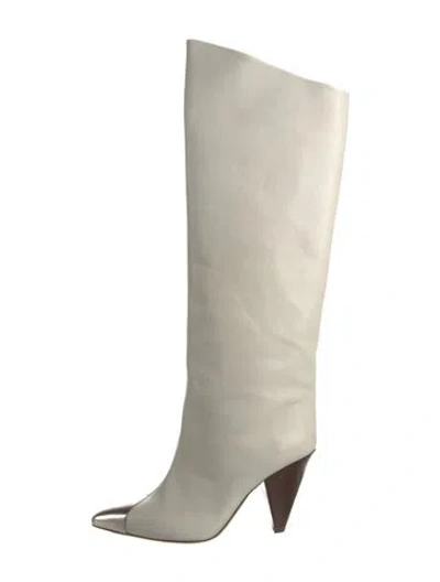Pre-owned Isabel Marant Leather Slouch Boots In White