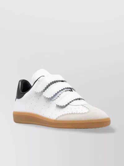 ISABEL MARANT LEATHER SNEAKERS FEATURING PERFORATED DETAILING