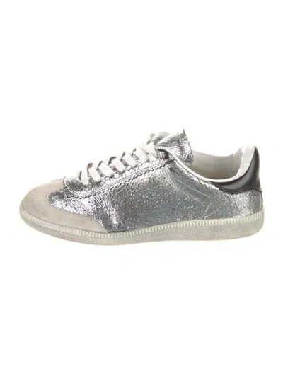 Pre-owned Isabel Marant Leather Sneakers In Metallic/silver