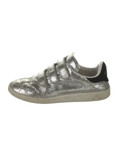 Pre-owned Isabel Marant Leather Sneakers In Metallic/silver