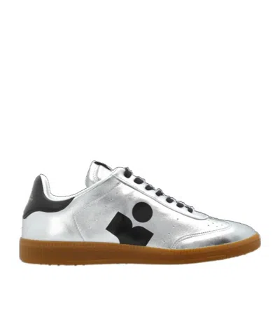 Isabel Marant Silver Sheepskin Leather Sneaker