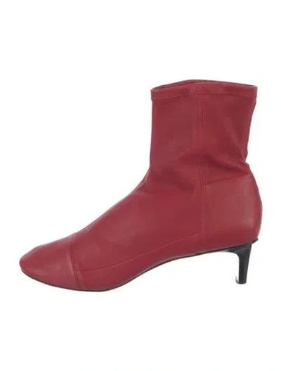 Pre-owned Isabel Marant Leather Sock Boots In Red