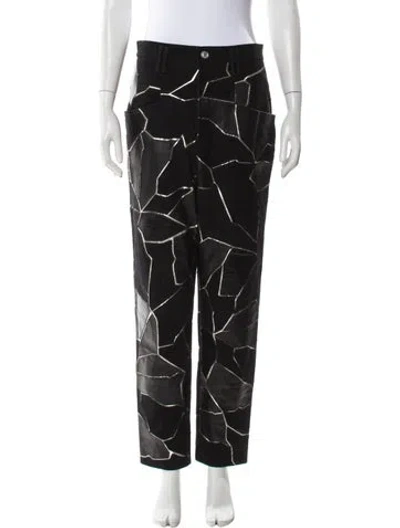 Pre-owned Isabel Marant Leather Straight Leg Pants In Gray