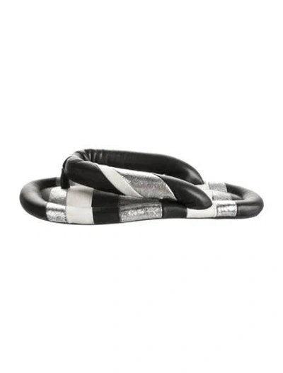 Pre-owned Isabel Marant Leather Striped Slides In Multi