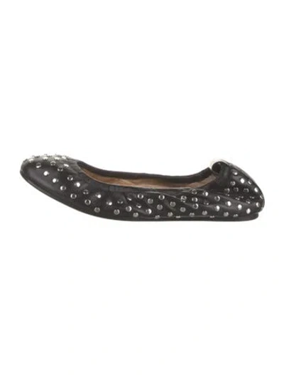 Pre-owned Isabel Marant Leather Studded Accents Ballet Flats In Black