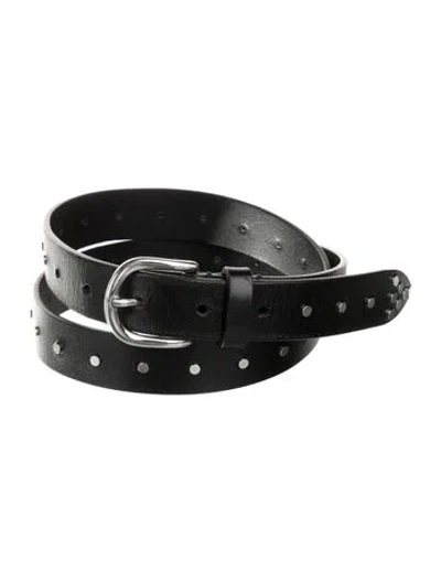 Pre-owned Isabel Marant Leather Studded Accents Belt In Black