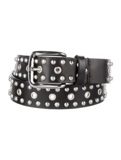 Pre-owned Isabel Marant Leather Studded Accents Belt In Black
