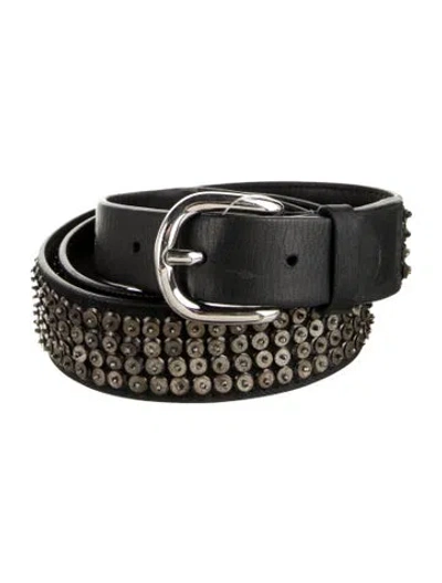 Pre-owned Isabel Marant Leather Studded Accents Belt In Black