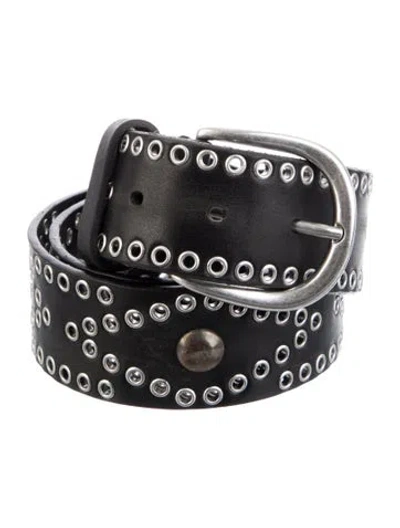 Pre-owned Isabel Marant Leather Studded Accents Belt In Black