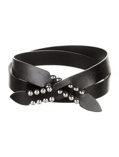 Pre-owned Isabel Marant Leather Studded Accents Belt In Black
