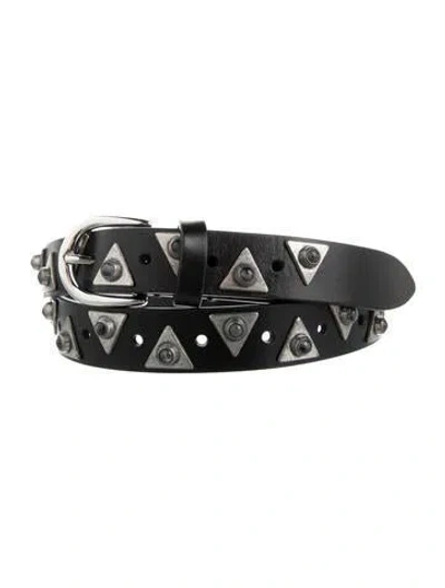 Pre-owned Isabel Marant Leather Studded Accents Belt In Black