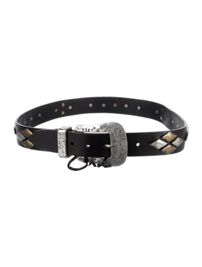 Pre-owned Isabel Marant Leather Studded Accents Belt In Black