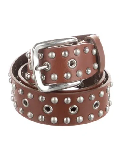 Pre-owned Isabel Marant Leather Studded Accents Belt In Brown