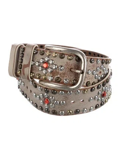 Pre-owned Isabel Marant Leather Studded Accents Belt In Neutral