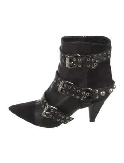 Pre-owned Isabel Marant Leather Studded Accents Boots In Black